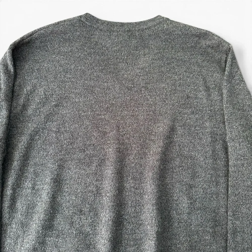 Banana Republic 100% Merino Wool V Neck Sweater Men Large Gray Pullover NWT New